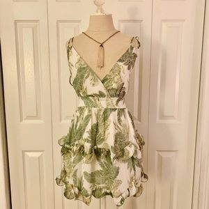 Saints + Secrets palms leaf sundress